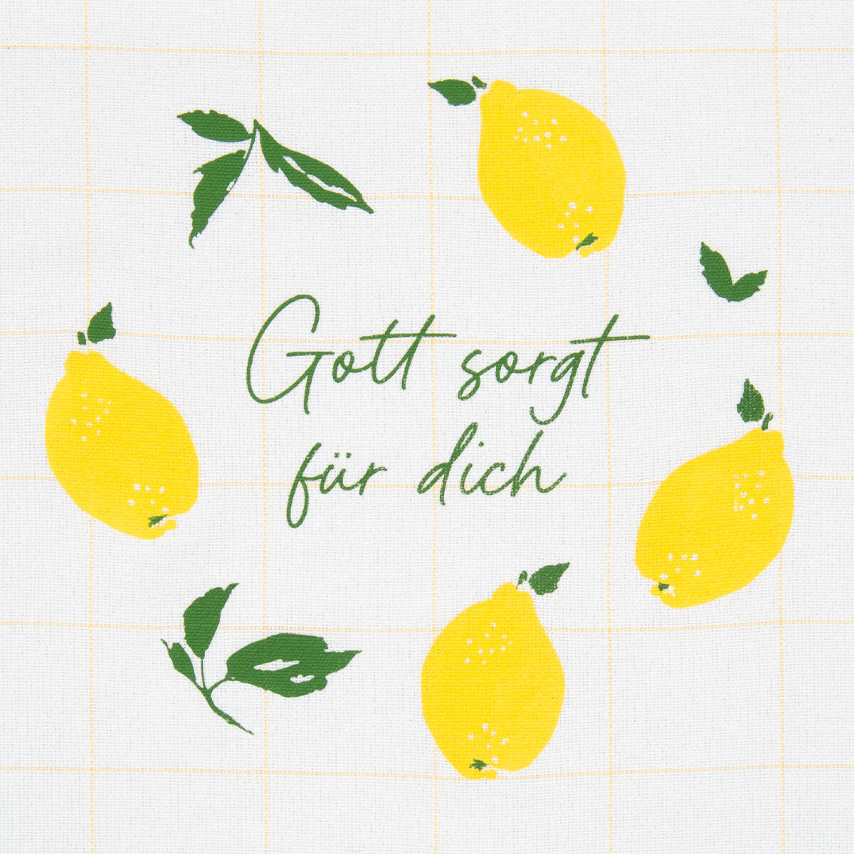 fontis-geschenke-gott-sorgt-f-r-dich-geschirrtuch-zitronen-gelb-kariert image 2