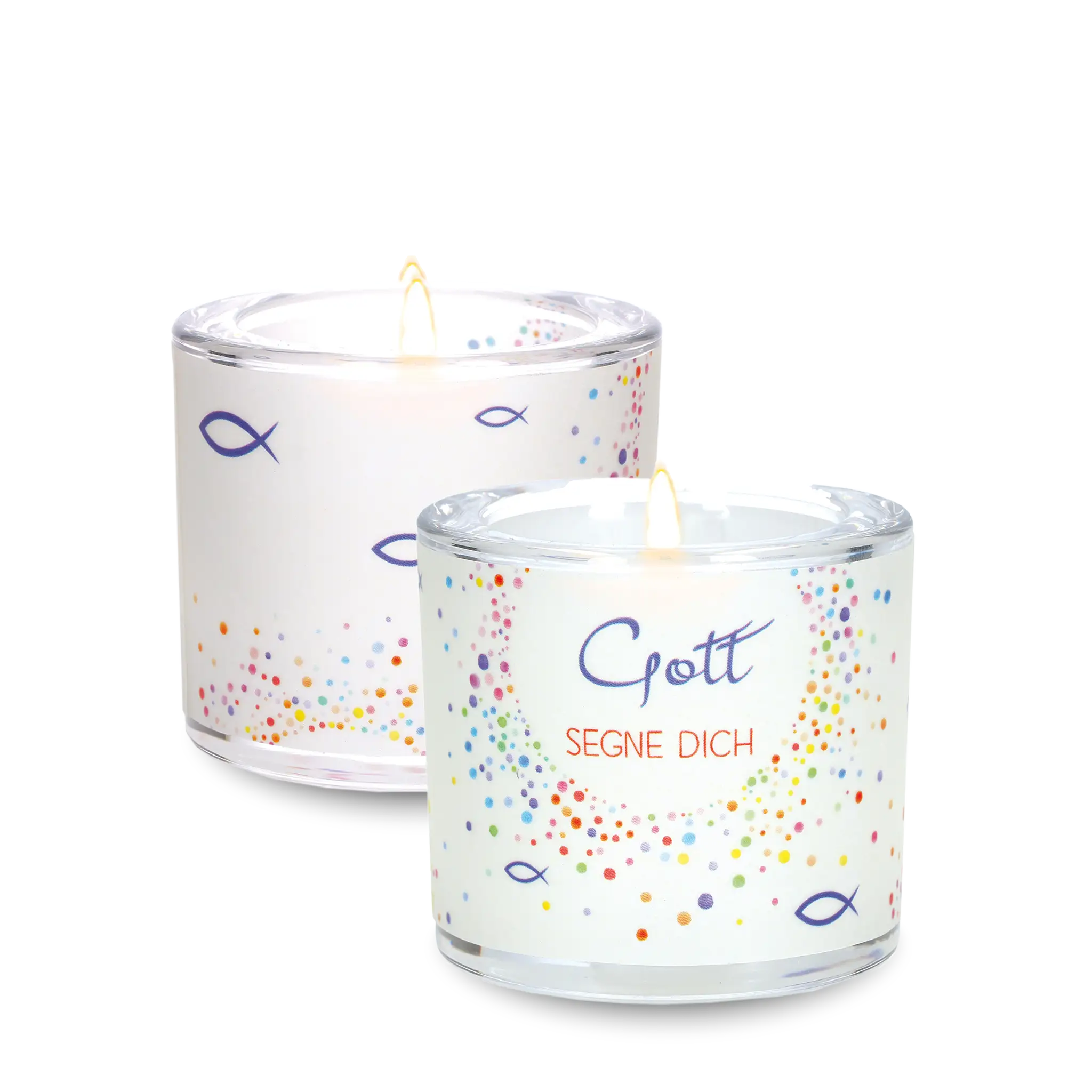 bonifatiuswerk-lichtmoment-gott-segne-dich-windlicht-glas-6-cm image 1