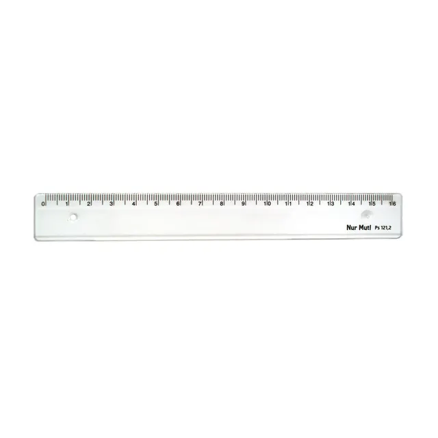 nur-mut-lineal-16-cm-kunststoff-transparent-ps-121-2 image 1