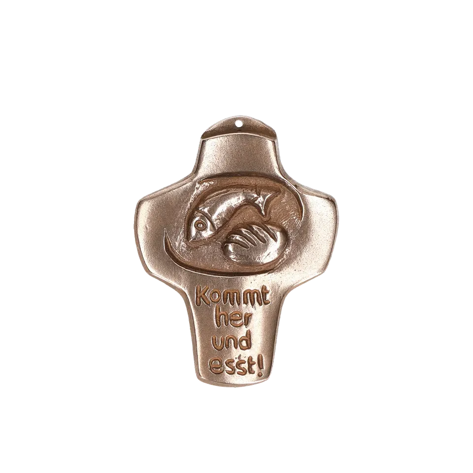 bonifatiuswerk-kommt-her-und-esst-bronzekreuz-8-5-x-10-cm image 1