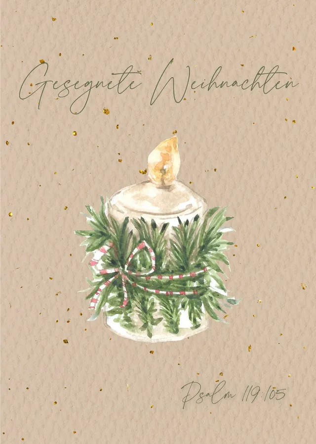 fontis-gesegnete-weihnachten-aquarell-postkarte-a6 image 1