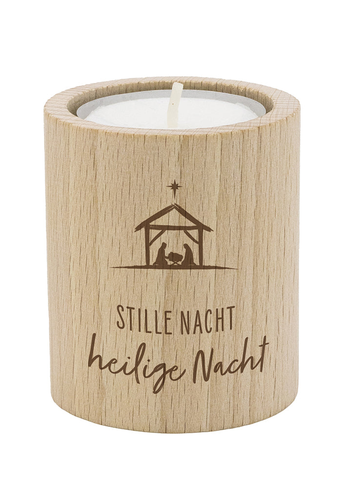 fontis-stille-nacht-heilige-nacht-teelichthalter-buchenholz image 1