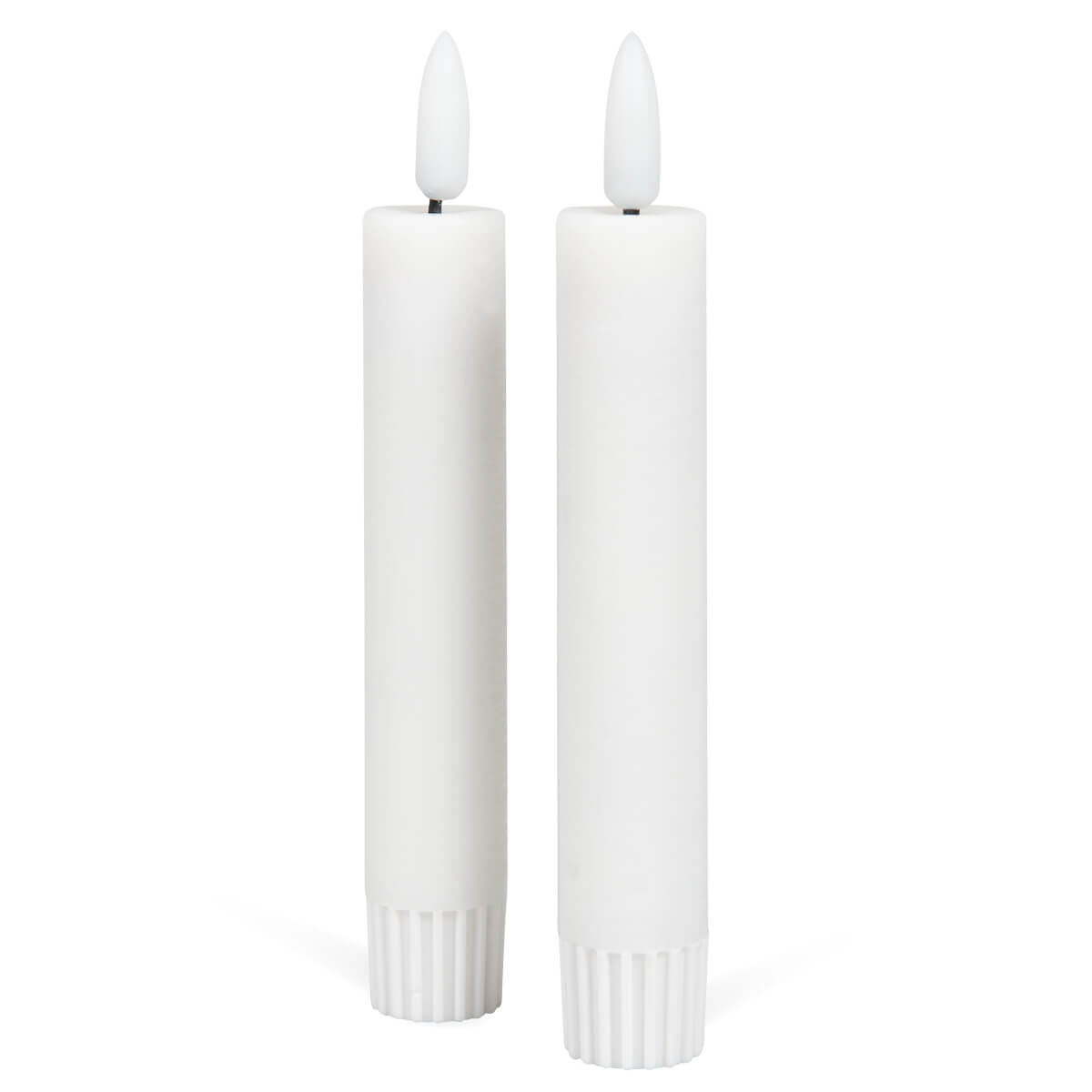 fontis-geschenke-led-stabkerze-echtwachs-stabkerzen-wei-2er-set image 1