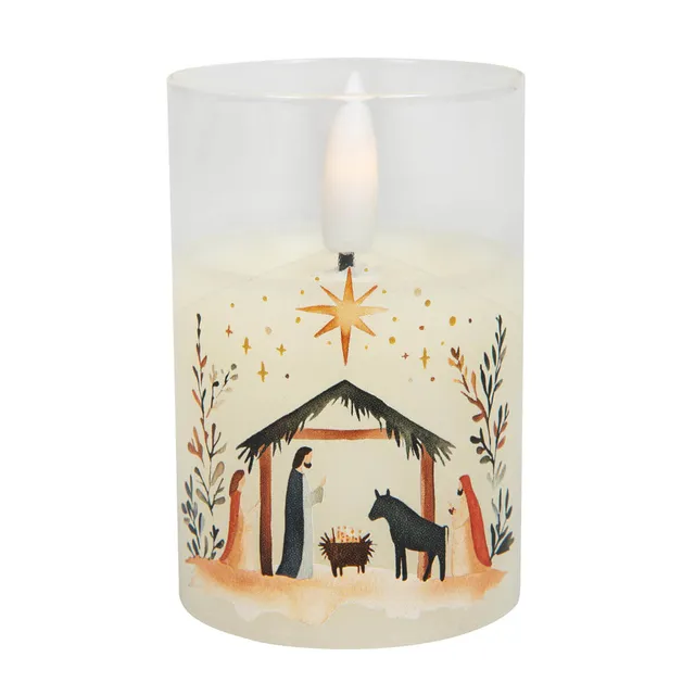 fontis-geschenke-krippe-led-kerze-windlichtglas-7-5-cm image 1