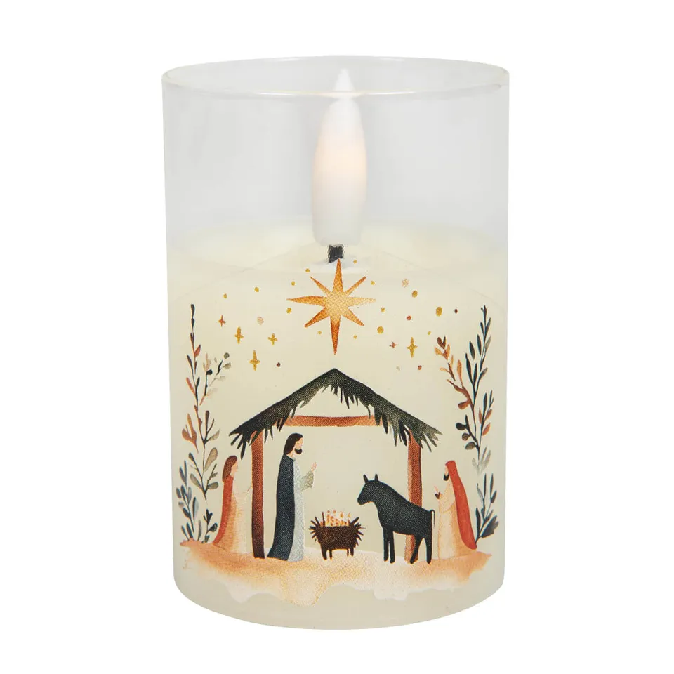 fontis-geschenke-krippe-led-kerze-windlichtglas-7-5-cm image 1