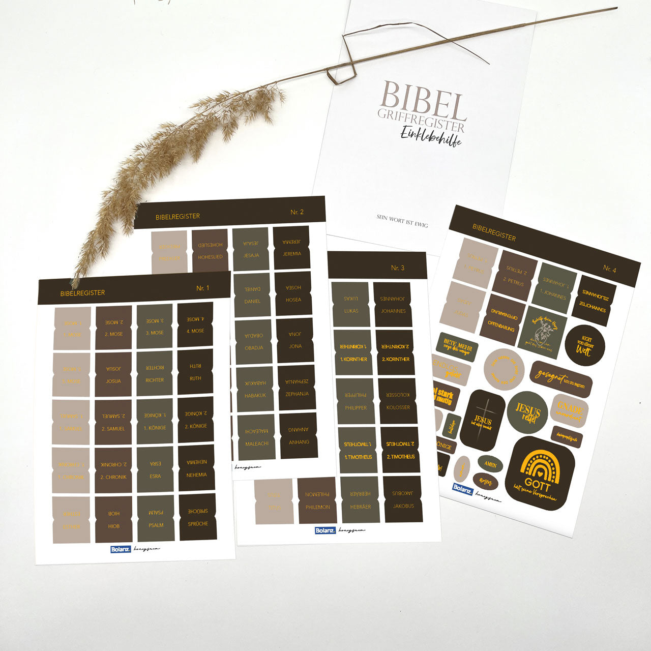 bibel-griffregister-urvertrauen-braun-gold-vinyl-selbstklebend image 1