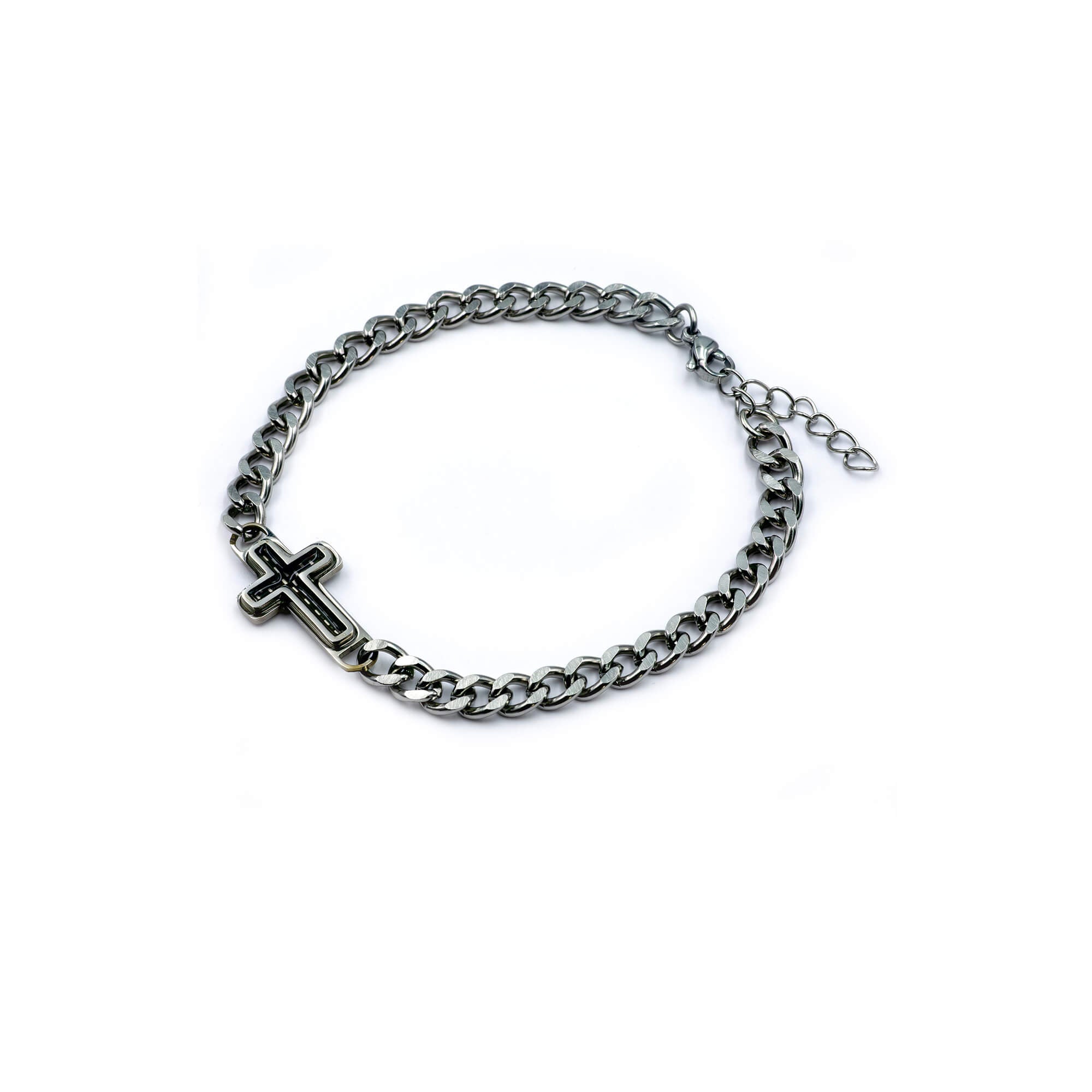 fontis-herrenarmband-kreuz-edelstahl-20-23-cm image 2