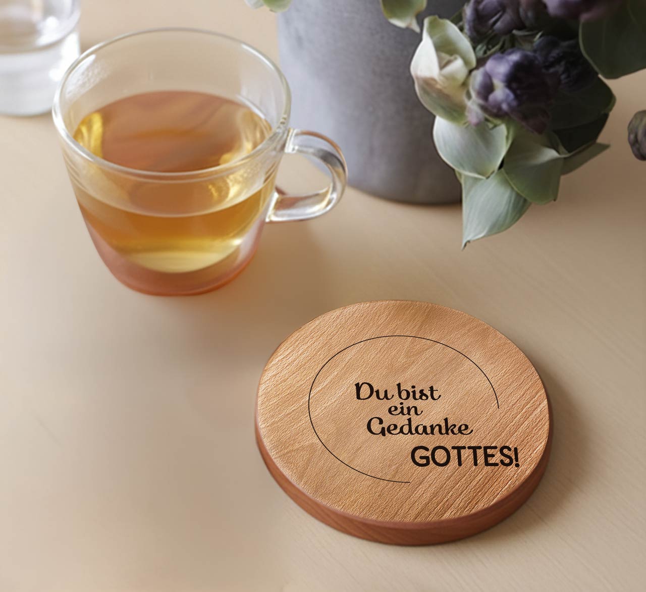 fontis-geschenke-du-bist-ein-gedanke-gottes-holzuntersetzer-eiche-9-5-cm image 2