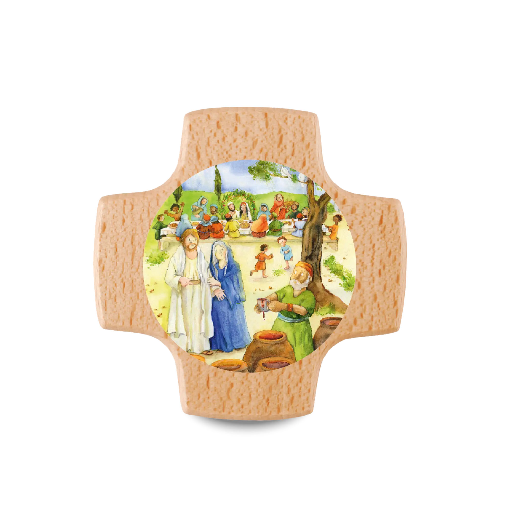 bonifatiuswerk-unser-fest-mit-jesus-holzkreuz-buche-8x8-cm-2027 image 1