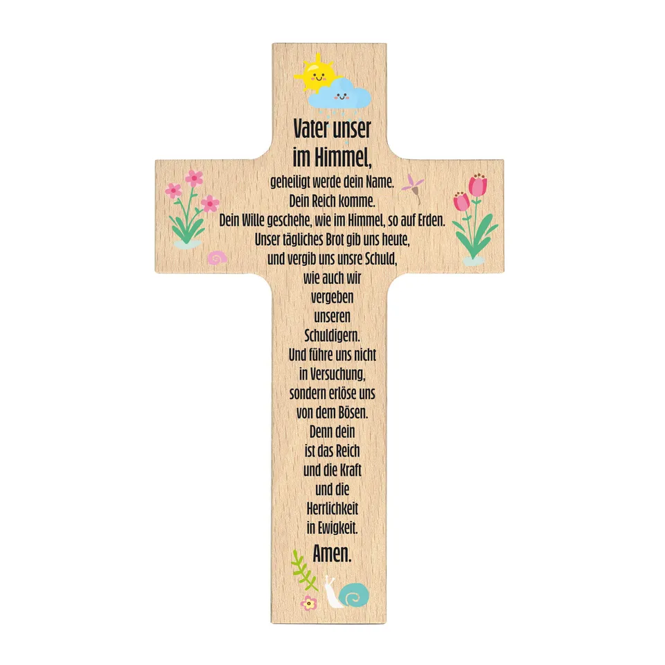 fontis-vaterunser-holzkreuz-kinder-buche-taufe-geschenk image 1
